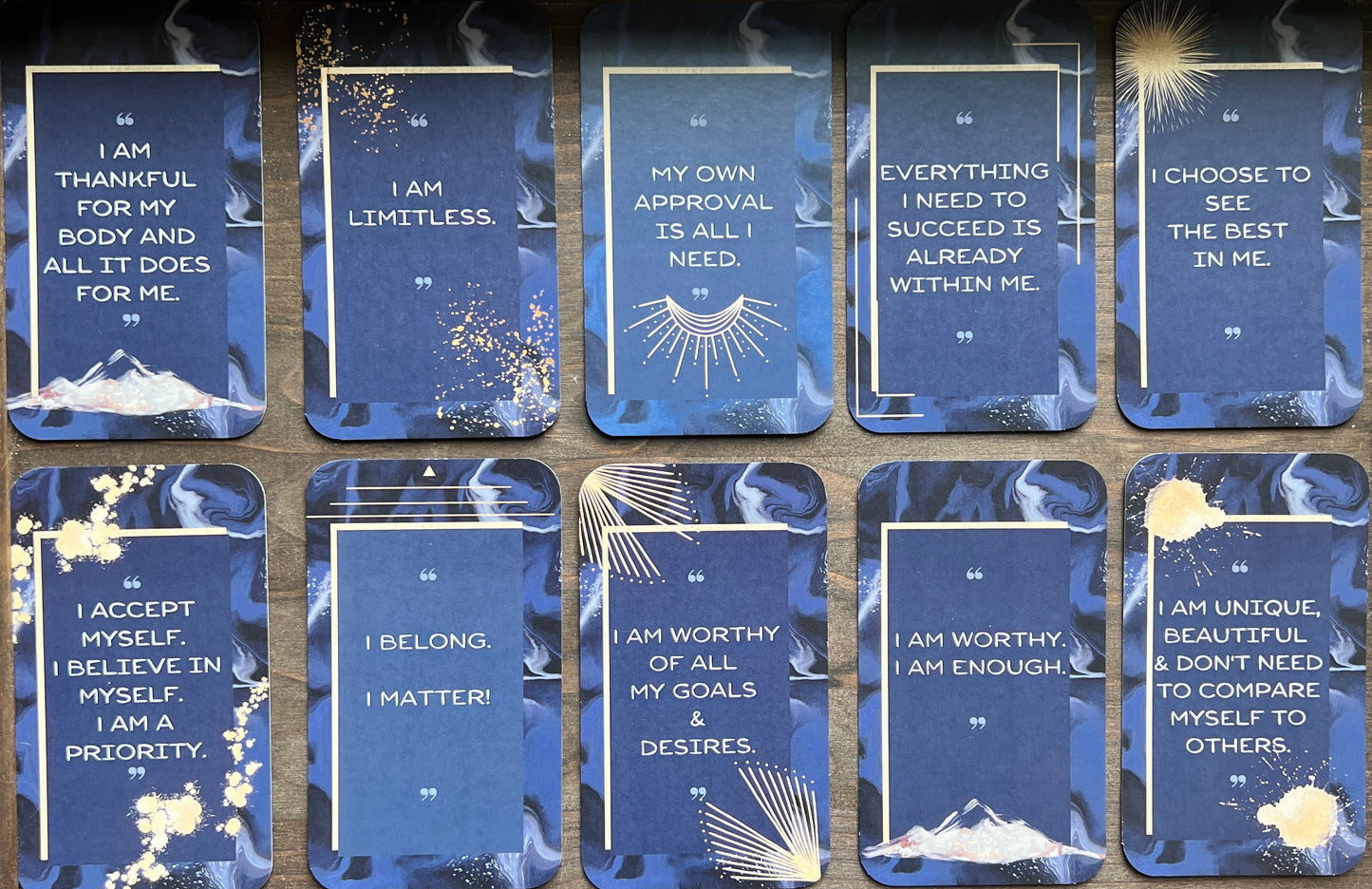 self love and confidence affirmation cards